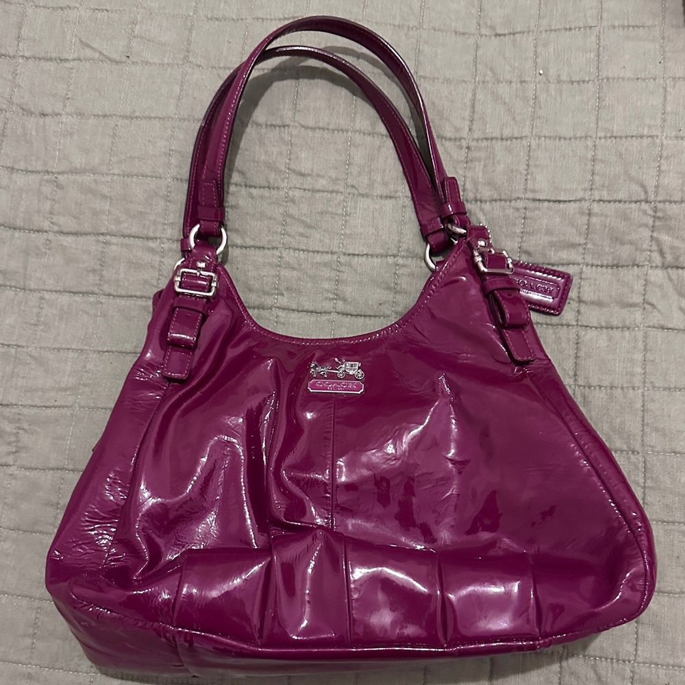 Vintage Coach plum patent leather.